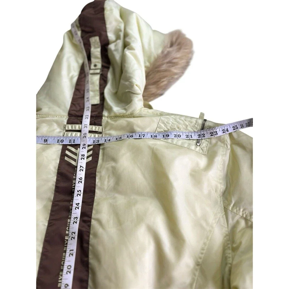 FIVE FOUR LA Down Feather Puffer Snow Ski Jacket Women Sz XXL Real Fur Trim
